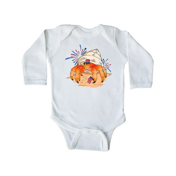 inktastic Hermit Crab Long Sleeve Creeper inktastic Hermit Crab Long Sleeve Creeper